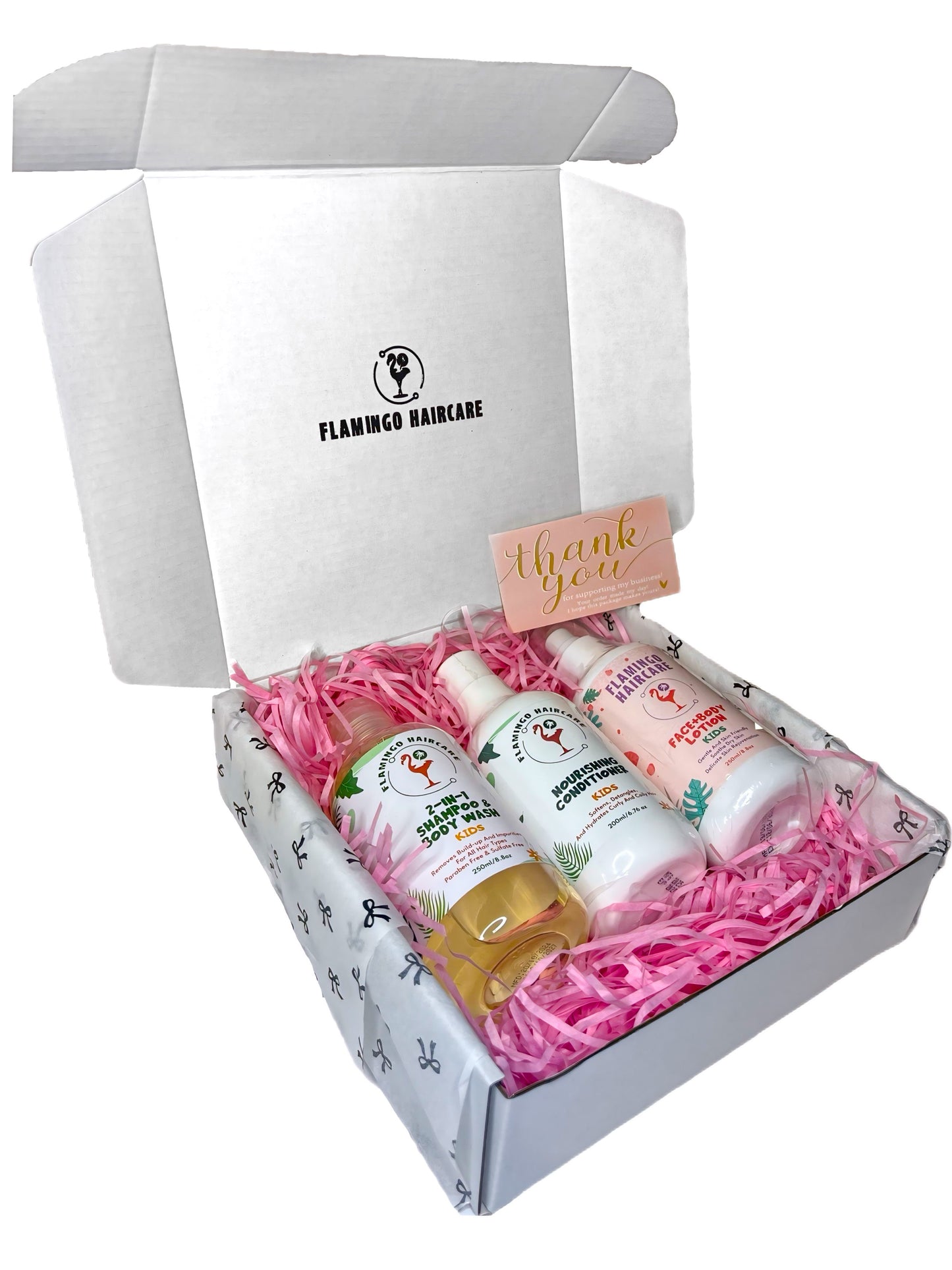 Coffret complet pour cheveux : shampoing, gel douche, lotion visage et corps 2 en 1 et après-shampoing nourrissant (lot de 3)