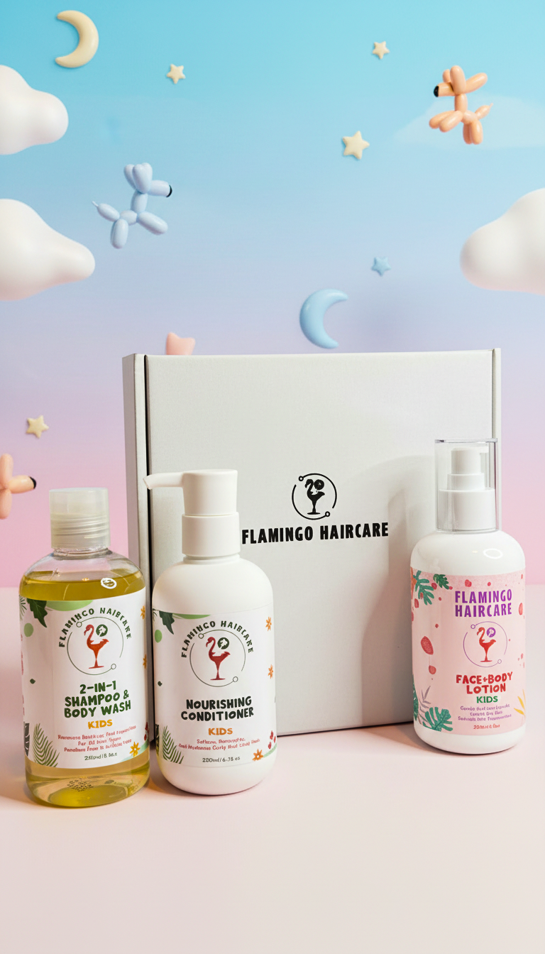 Coffret complet pour cheveux : shampoing, gel douche, lotion visage et corps 2 en 1 et après-shampoing nourrissant (lot de 3)